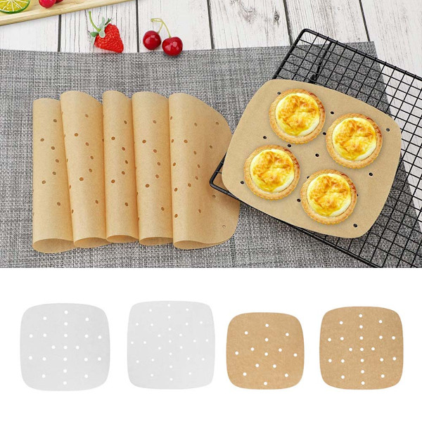 100 stk Air Fryer Liners Pergamentpapir PRIMÆR 6,5TOM Primary 6.5inch