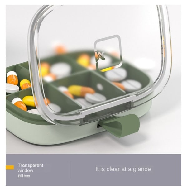 1st Pill Box Pill Case GRÖN 4 CELLER 4 CELLER green 4 cells-4 cells