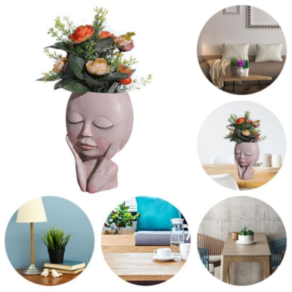 Flickansikte Huvudstaty Docka blomkruka C C C