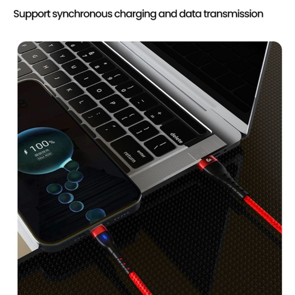 Pikalatauskaapeli USB Type C -kaapeli PUNAINEN 2M Red 2m