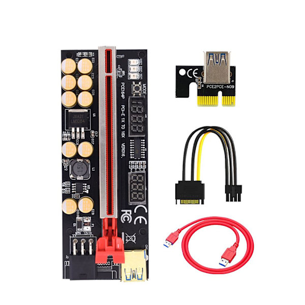 Riser Card PCI-E PUNAINEN Red