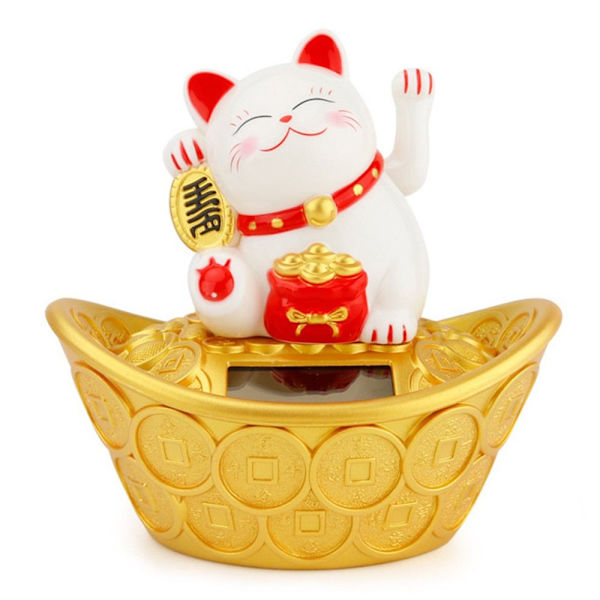 Lucky Cat Form skakar händer Lucky Cat VIT White