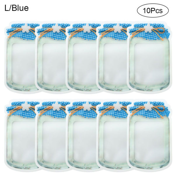10 kpl Mason Jar Laukut Candy Bag BLUE L Blue L