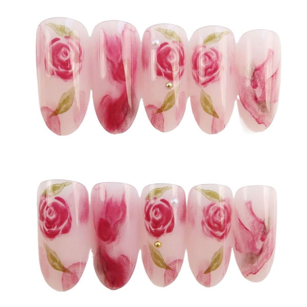 24 stk Fake Nails Langt ovalt hode