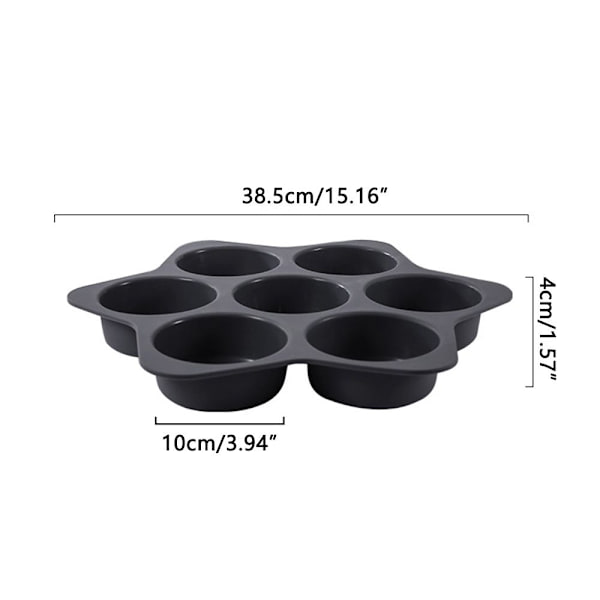 7 Cavity Hamburger Bun Mold MUSTA black