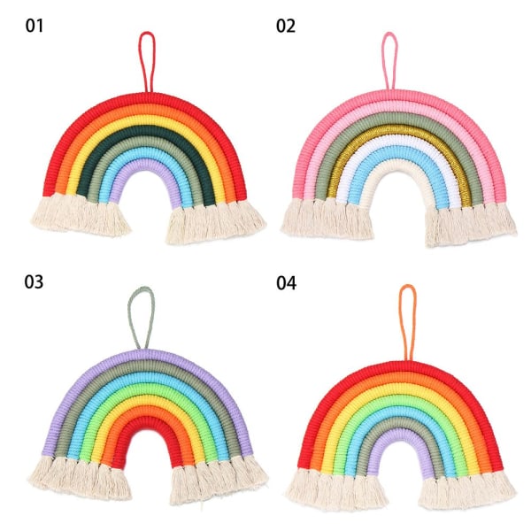 Rainbow Tapestry Macrame seinäteline 2 2