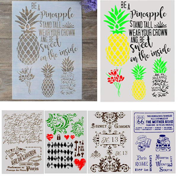 Layering stensiilit Scrapbooking kohokuviointi 27 27