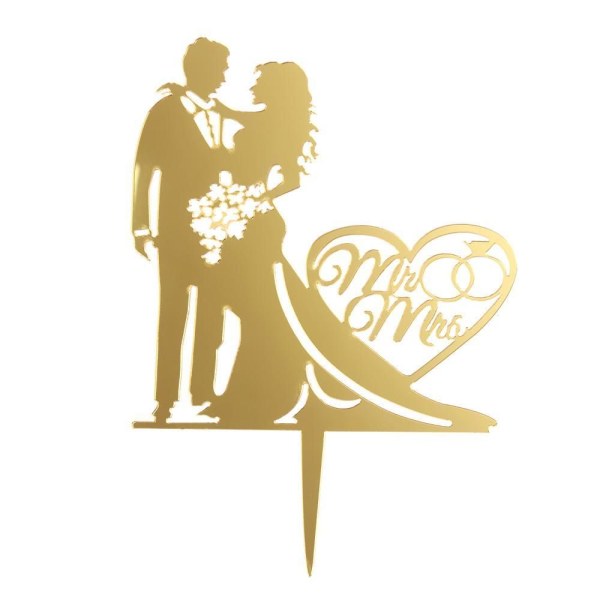 Cake Topper Akryl Dekor Brudgom Mrs Mrs BLACK B black