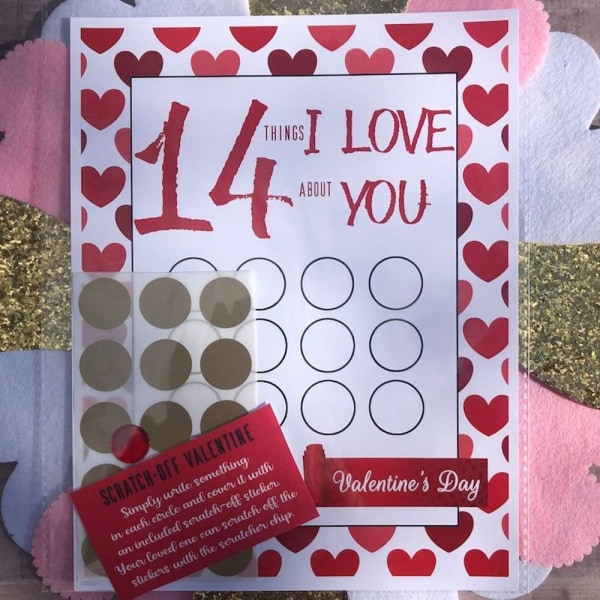 Valentine Scratch Off Print Hilsen Kærlighed Skrabelod A A A