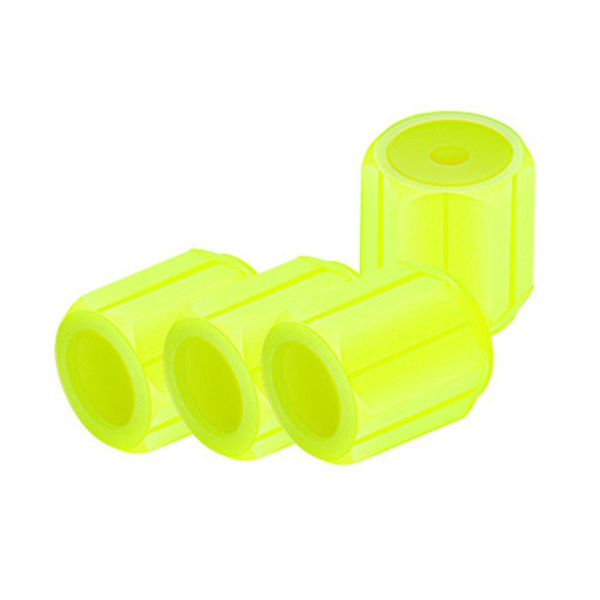 4ST Bilventilkåpor Däckventilstam GUL Yellow