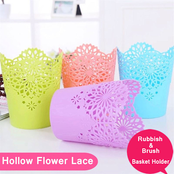 1/5 STK Pennepotte Hulblomst Blondebørsteholder HVIT-5 STK White-5PCS