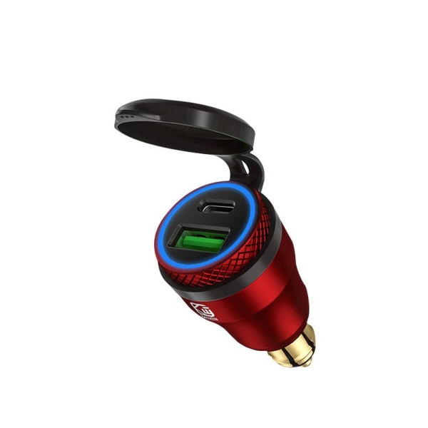 USB Lader Adapter QC 3.0 Hurtiglader RØD BLÅ RØD BLÅ Red Blue