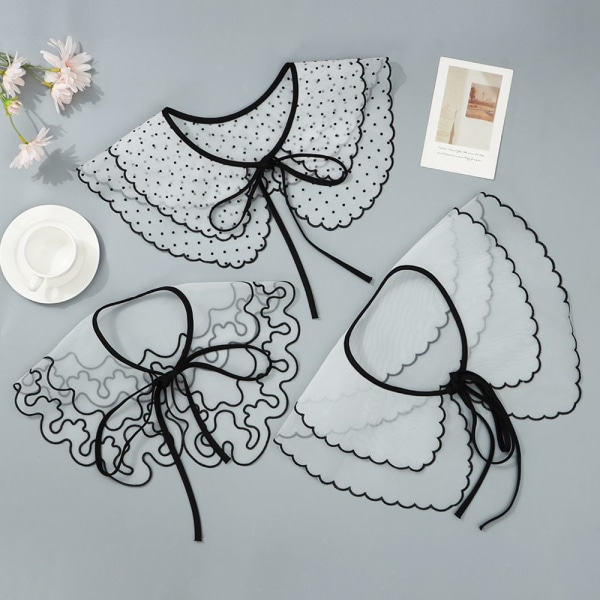 Lace Fake Collar Avtagbar False Collar 12 12