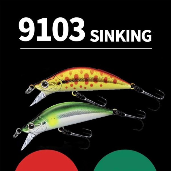 2st Sjunkande Minnow Baits Fiskkrokar E E E