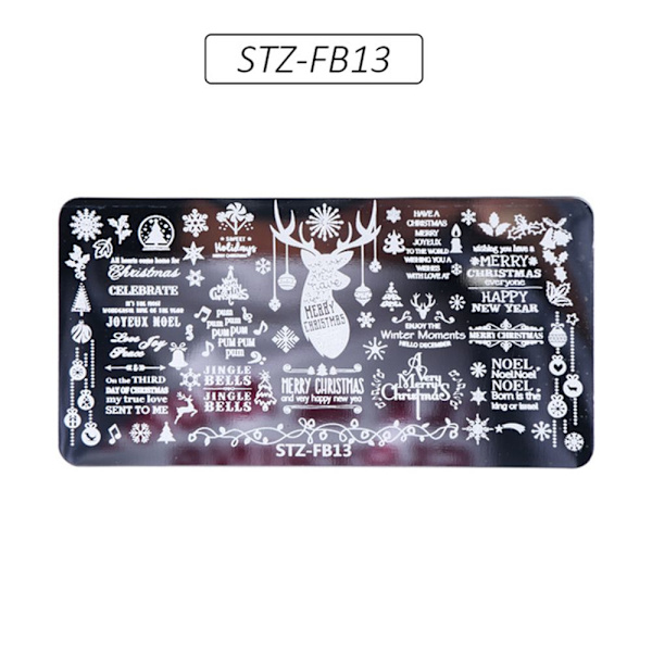 Kynsien leimausmalli Joulukuvien stensiilit STZ-FB13 STZ-FB13