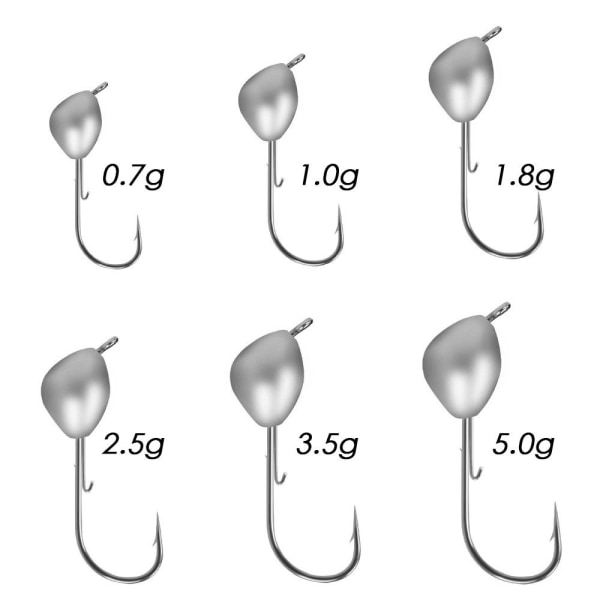 0,7/1,0/1,8/2,5/3,5/5g Blyhoved Krog Jigging Agn 1,8G 1,8G 1.8g