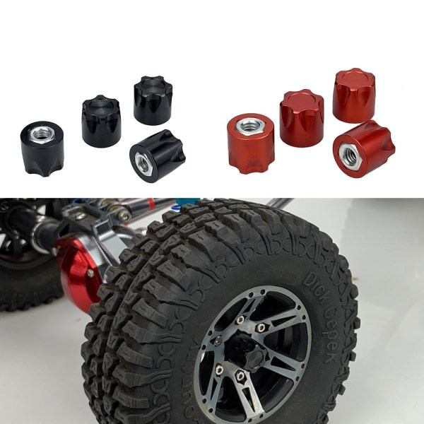 4 STK RC Bil Hjulafdækning Nav Center Caps RØD 4 STK 4 STK red 4PCS-4PCS