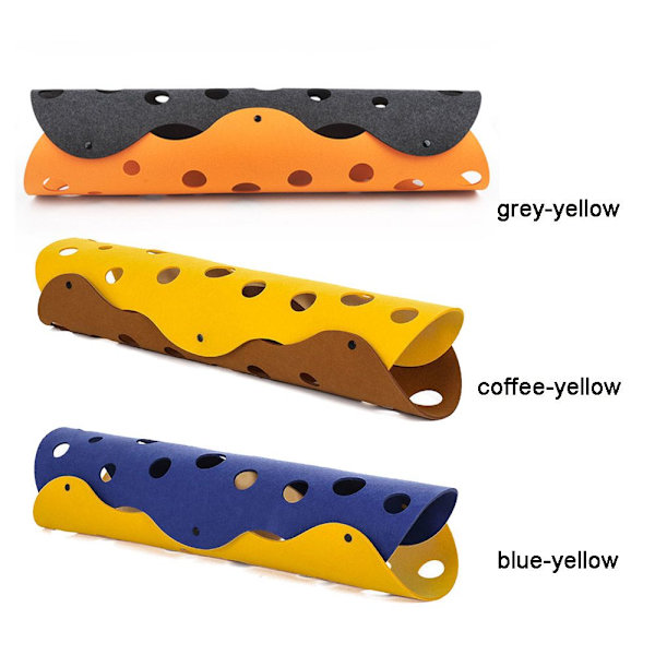 Filt Pom Skjøting Cat Tunnel BLÅ-GUL BLÅ-GUL blue-yellow