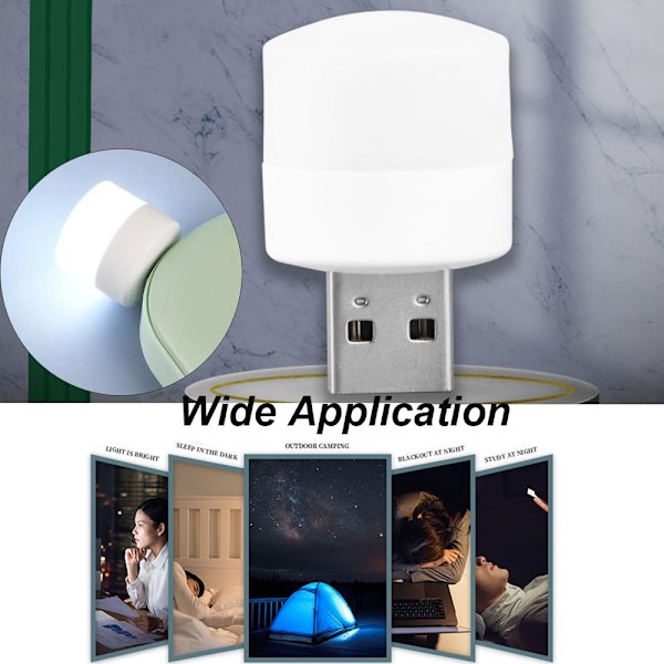 Mini USB Light Pocket Card Lamp HVID LYS white light