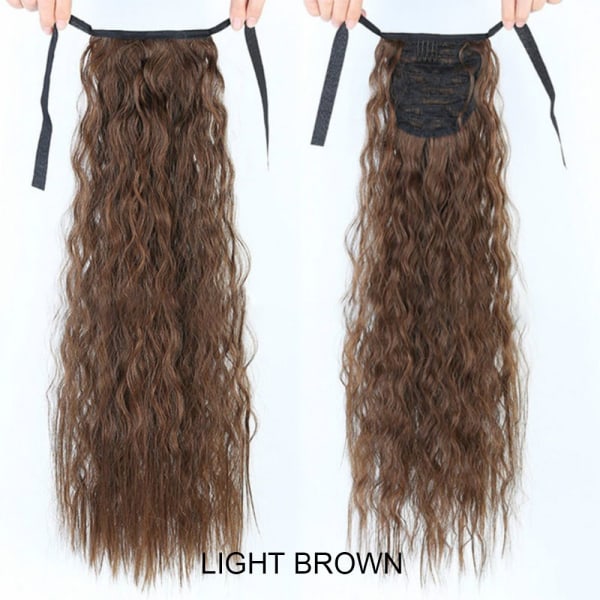 Strap Hestehaleparyk Krøllet hårparyk LYSEBRUN light brown