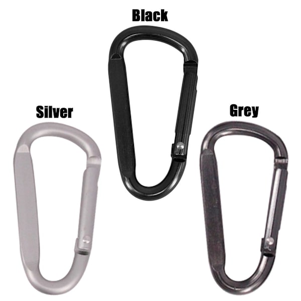 10st D Karbinhake Snap Clip SILVER Silver