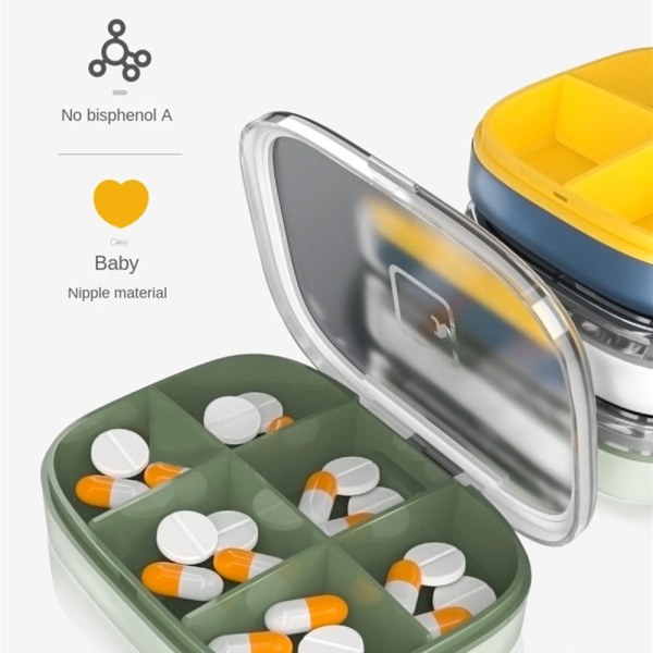 1st Pill Box Pill Case GRÖN 4 CELLER 4 CELLER green 4 cells-4 cells