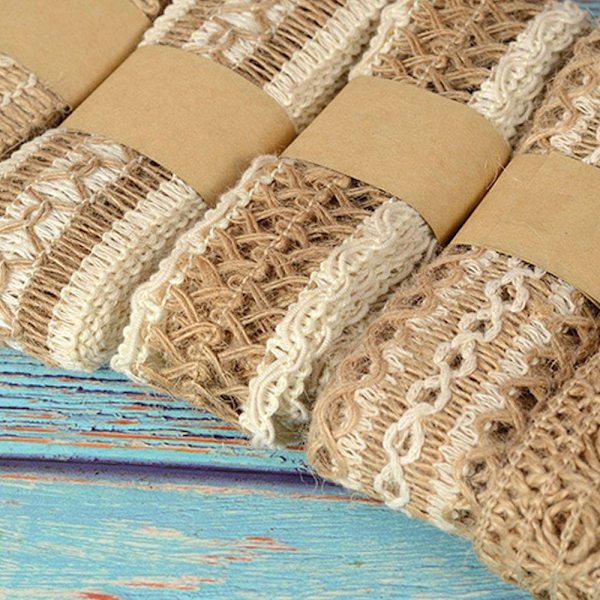 3/4 stk Naturlig Jute Hessian Jute E E