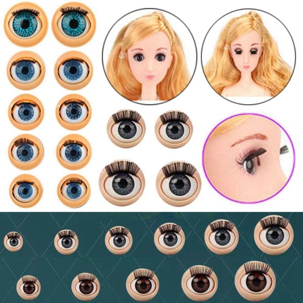 1 Par Simulation Active Eyeball Doll Rolling Eyeballs BLÅ 12MM Blue 12mm