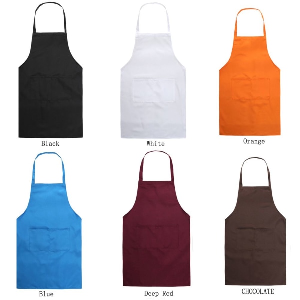 1 kpl tavallinen esiliina Home Pinafore taskut MUSTA black