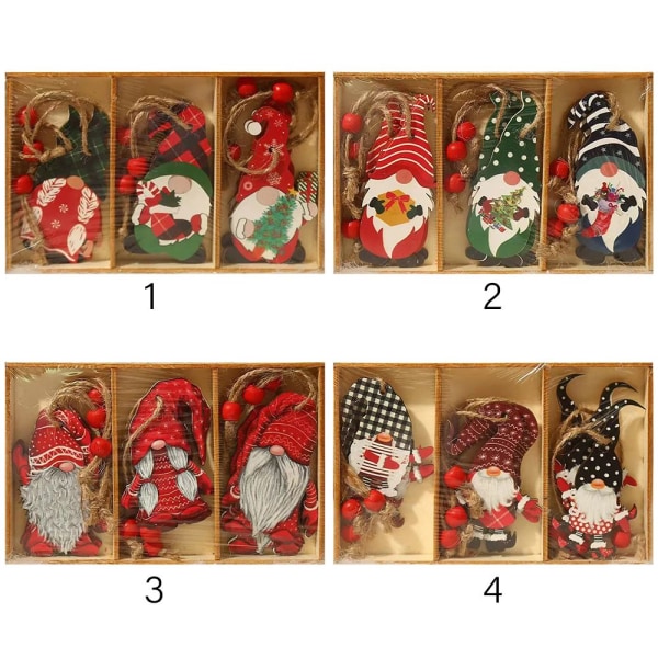 3 STK juletreanheng Xmas Tree Oranments 3 3 3