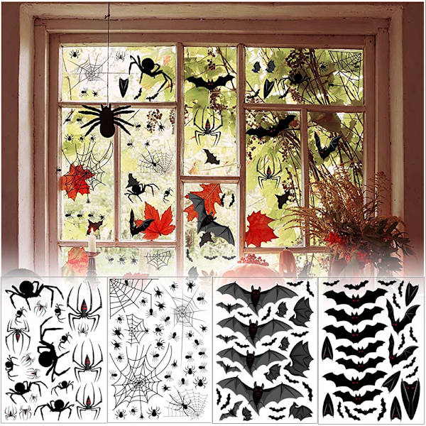 Halloween-tarrat Sähköstaattiset tarrat Bat Spider Decal TYYPPI