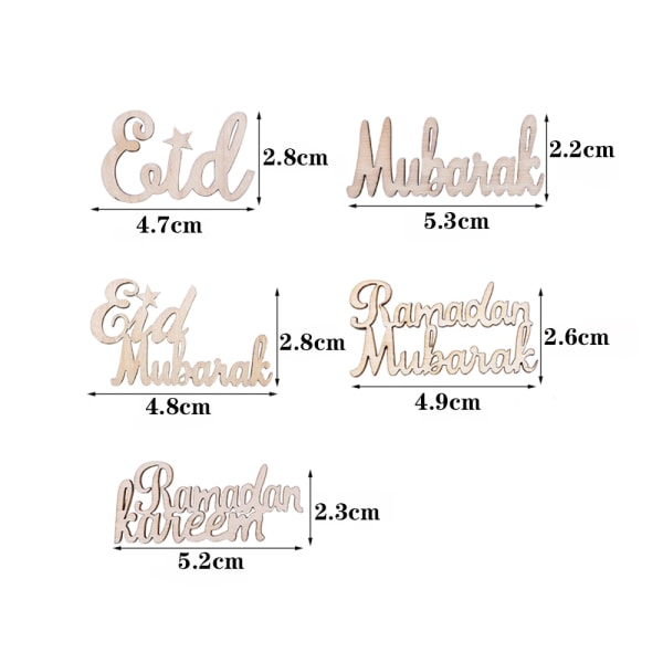 15st/ Set Ramadan Kareem Dekoration Träprydnader JM01339 JM01339
