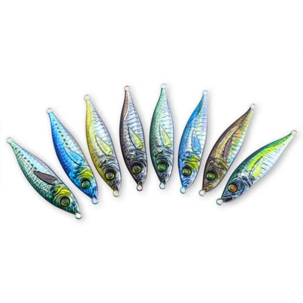 2kpl Metal Fishing Lure kaksoiskoukku 3D Prin Jig Bait E E E