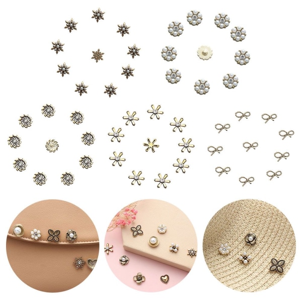 10 STK Pearl Button Rhinestone-knapper 2 2