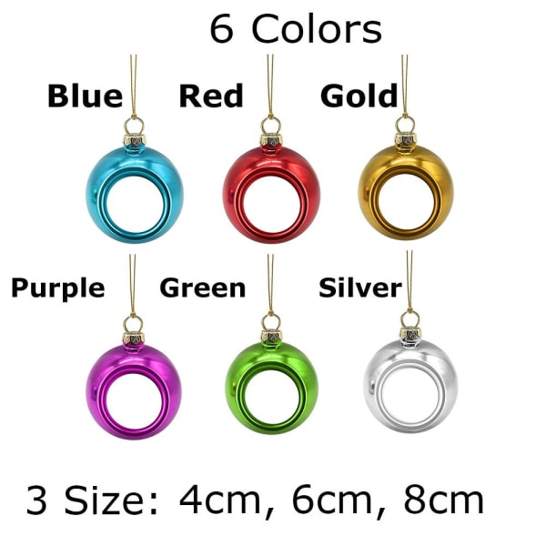 4/6/8CM Juleball Ornamenter DIY Varmeoverføring Foto GULL gold 6CM