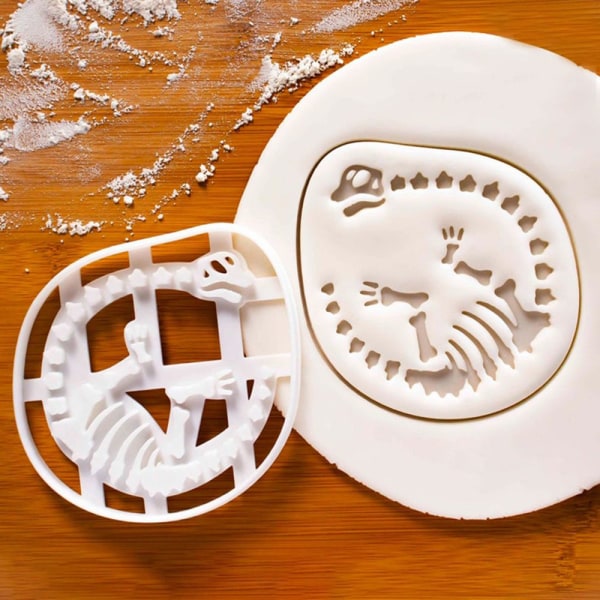 4 stk Skull Dinosaur Cookie Pregeform Kjeksform