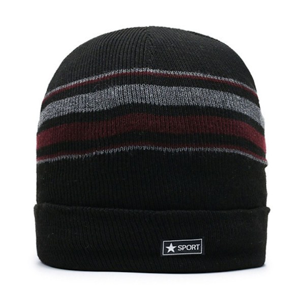 Neulotut Stripe Beanies Talvi Syksy Hatut KAHVI Coffee