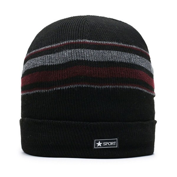 Neulotut Stripe Beanies Talvi Syksy Hatut PUNAINEN Red