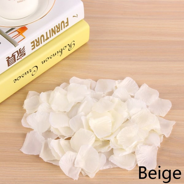 200 / 500 / 1000 STK Silke roseblader kunstige blomster teppe beige 200pcs