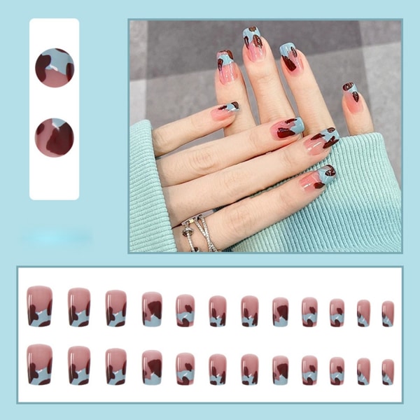 24st/låda Round Head False Nails Wearable 01 01 01