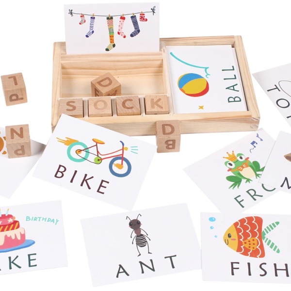 Word Spelling Blocks Jigsaw Board opetuslelu