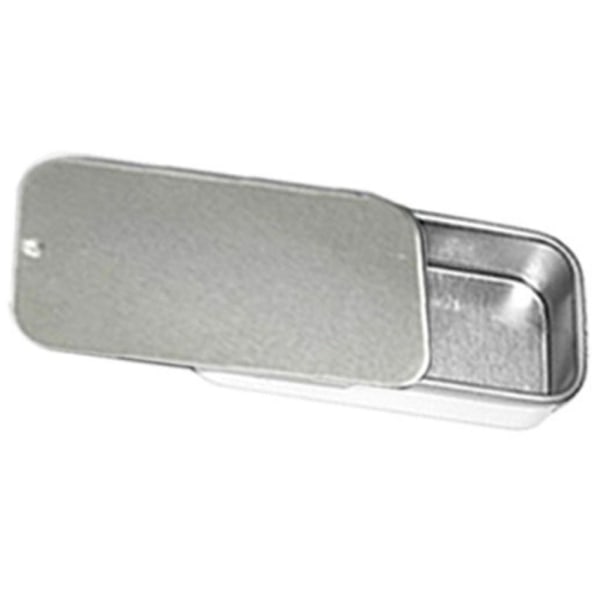 4st Aluminium Plåtburk Kosmetikbehållare VIT 80X35X11MM White 80x35x11mm