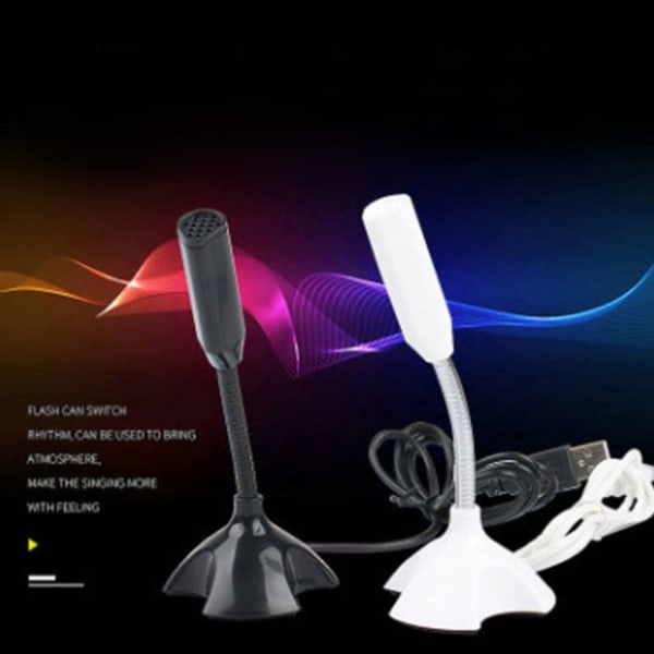 USB Mikrofon Högtalare Mic VIT white