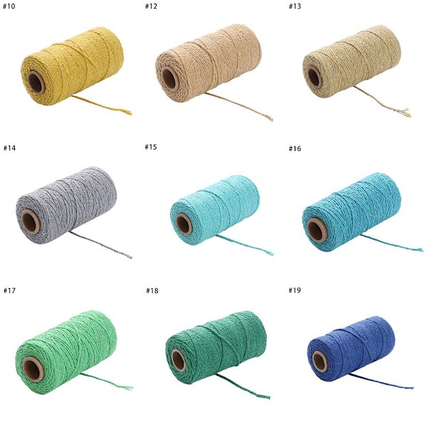 100 meter/rulle Bomuldssnore Twin Snor DIY Rope 2 2