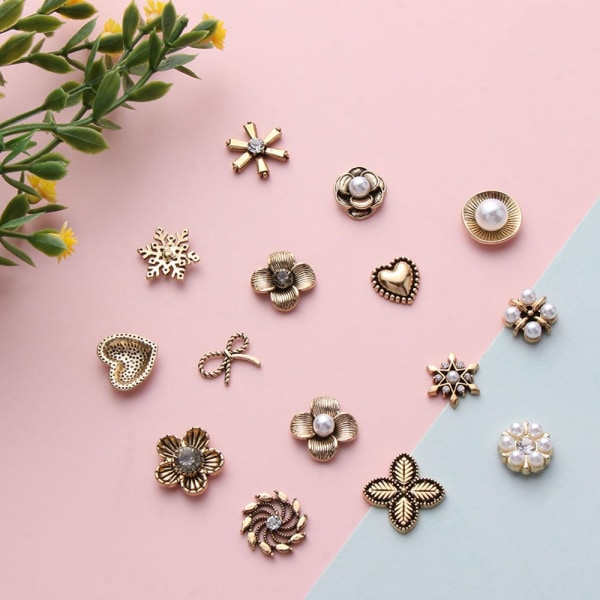 10 STK Pearl Button Rhinestone-knapper 2 2