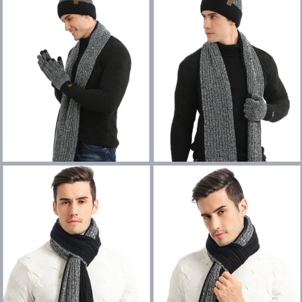 Hattu Huivi Käsineet Set Naisten Hattu GREY Grey