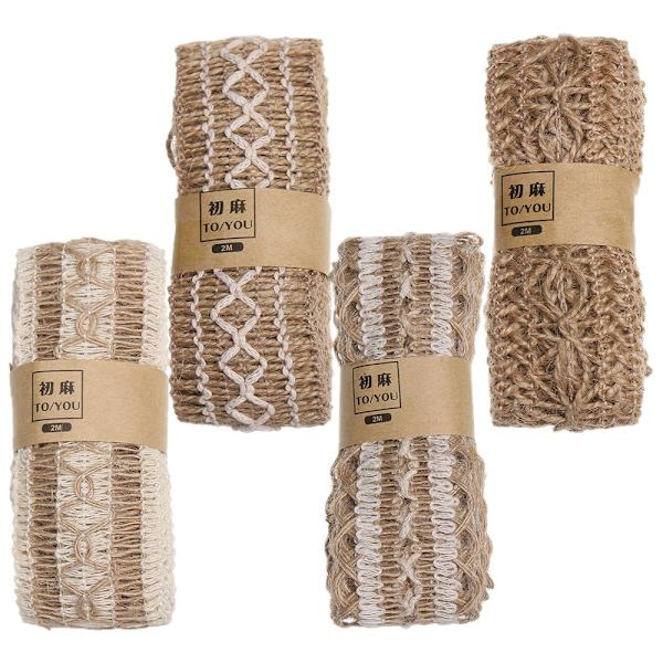 3/4 stk Naturlig Jute Hessian Jute E E