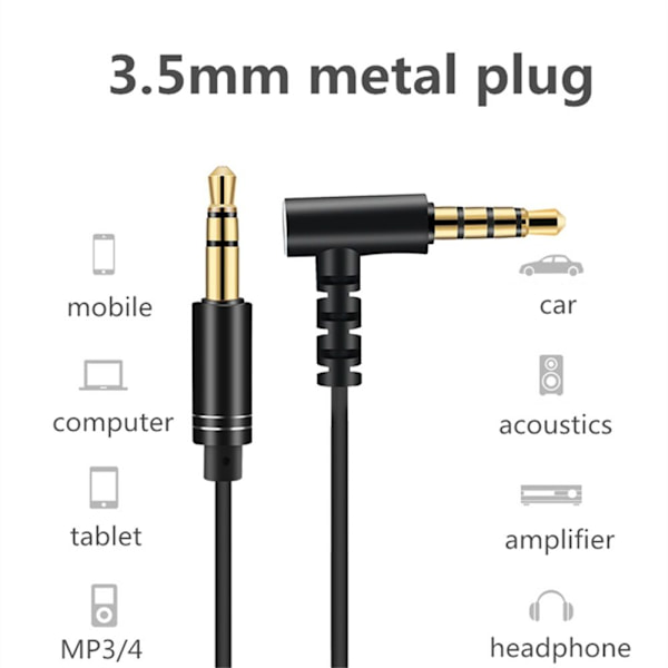 3,5 mm lydkabel hann til hann Aux HVIT white