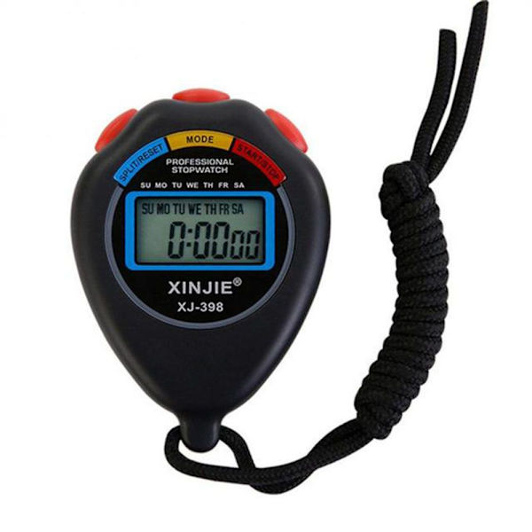 Digital LCD Stopur Elektronisk Ur SORT Black