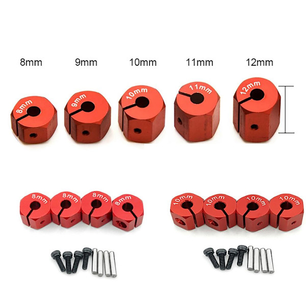 4 STK Adapter sekskantet hjul 9MM 9MM 9mm